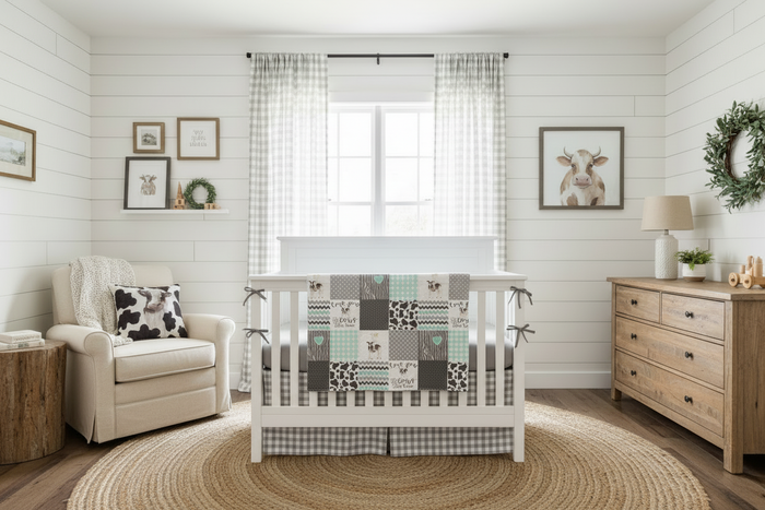 Cows Come Home Neutral Nursery - With Blanket