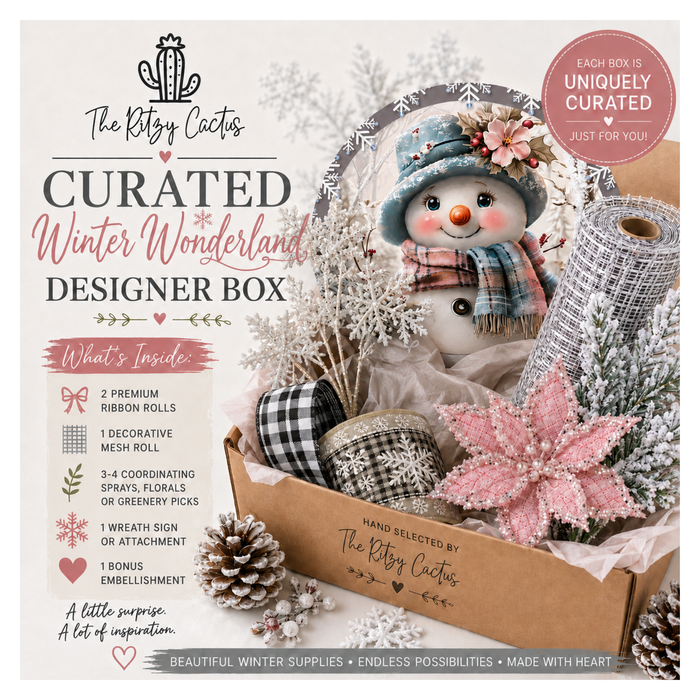 Curated Winter Wonderland Designer Supply Box | Premium Wreath Making Supplies