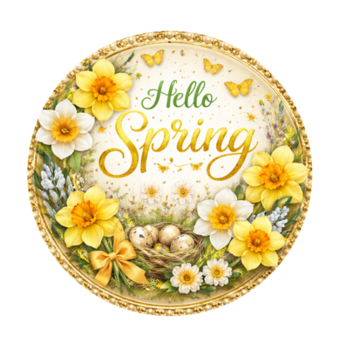 Daffodil Spring 10" Wreath Sign, Home Decor, The Ritzy Cactus