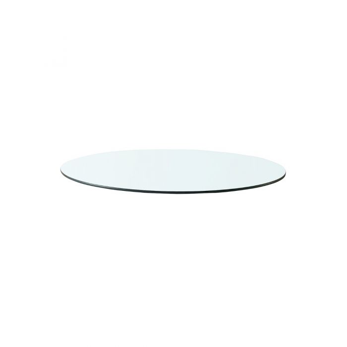 DAKOTA 1-DRAWER ROUND SIDE TABLE GLASS TOP - CLEAR