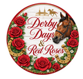 Derby Days & Red Roses 10 Inch Wreath Sign, Metal Wreath Sign, Home Decor, The Ritzy Cactus