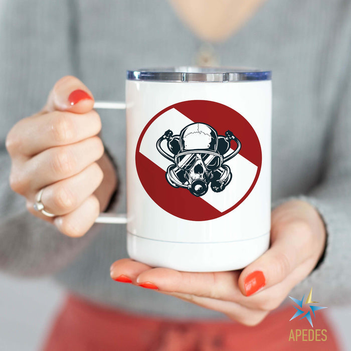Diver Skull Stainless Steel Travel Mug 13 OZ - Apedes Flags And Banners