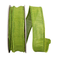 Dupioni Moss Green Wired Ribbon by Reliant – 7/8" x 10 Yards, Wreath Ribbon
