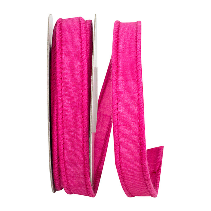 Dupioni Supreme Fuchsia Wired Ribbon by Reliant – 7/8" x 10 Yards, Wreath Ribbon