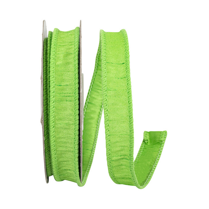 Dupioni Supreme Lime Green Wired Ribbon by Reliant – 7/8" x 10 Yards, Wreath Ribbon