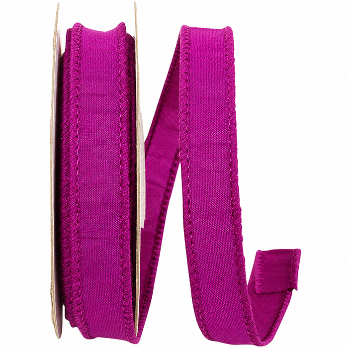 Dupioni Supreme Plum Wired Ribbon by Reliant – 7/8" x 10 Yards, Wreath Ribbon