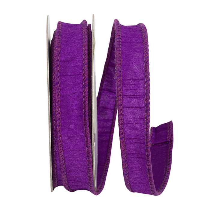 Dupioni Supreme Purple Wired Ribbon by Reliant – 7/8" x 10 Yards, Wreath Ribbon