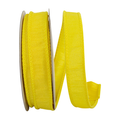 Dupioni Supreme Yellow Wired Ribbon by Reliant – 7/8" x 10 Yards, Wreath Ribbon