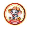 Elephant Ladybug Welcome 10" Wreath Sign, Home Decor, The Ritzy Cactus
