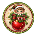 Elf On Ornament Christmas Holiday 10" Wreath Sign, Home Decor, The Ritzy Cactus