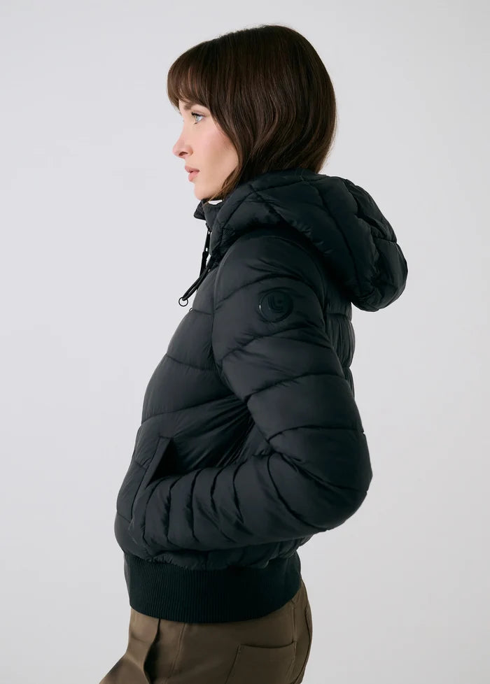 Eli Synth Down Bomber Jacket - Black