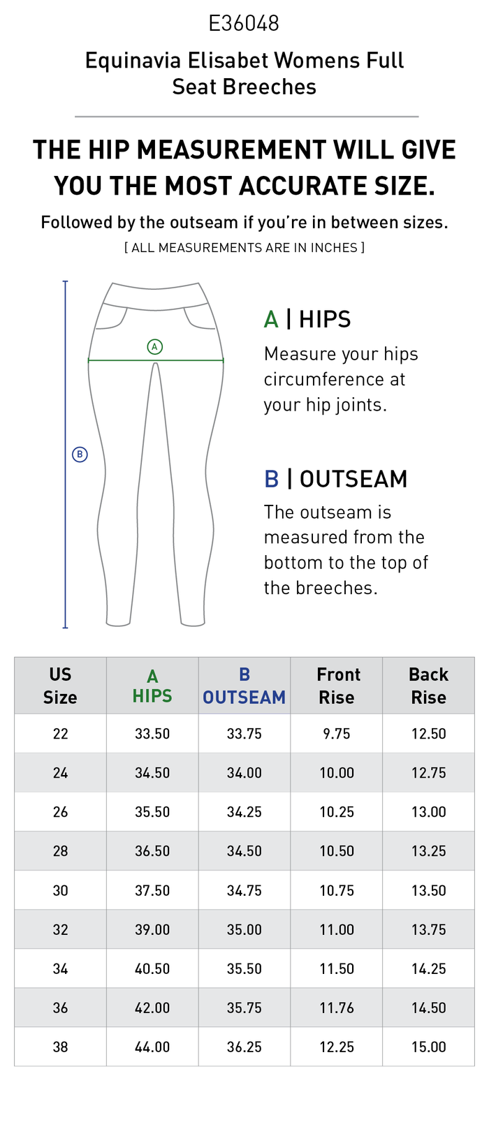 Equinavia Elisbet Breech Full Seat- Ladies