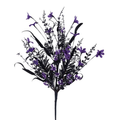 Fabric Flower Purple Off White Halloween Spray| Fall Stem Embellishment | DIY Wreath Supply