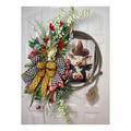Farmhouse Friends Lasso Wreath  Red, Black White & Gold, Florals with Western  Charm 25 x 28 Inches