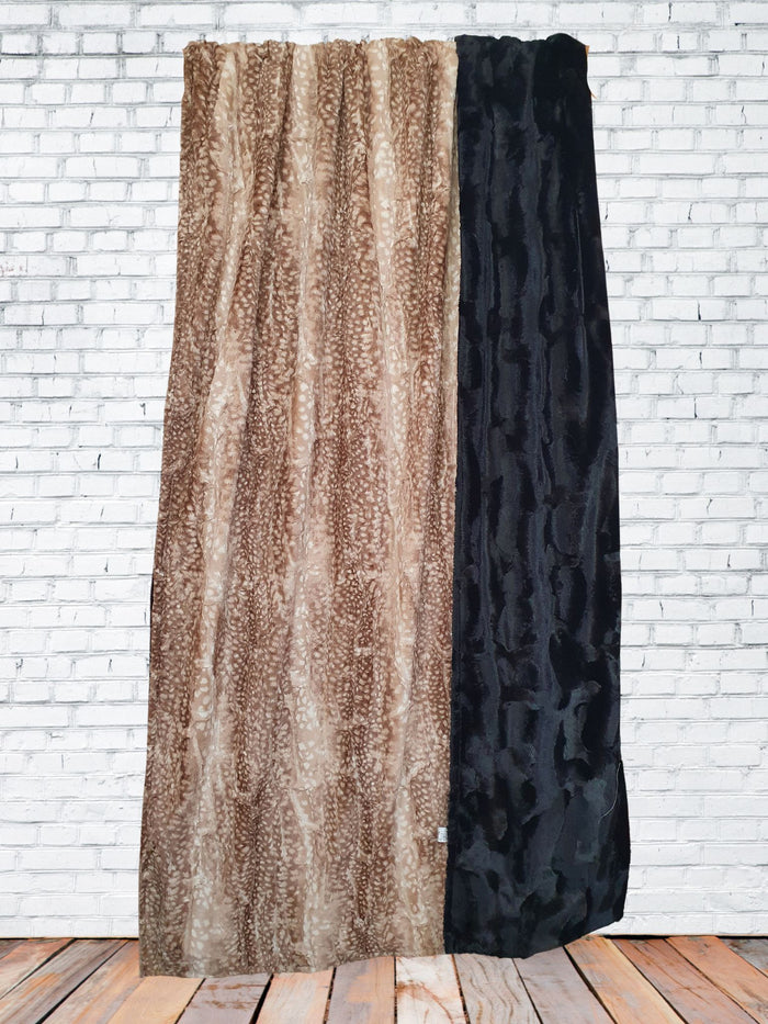 Luxe Minky Blanket  - Fawn Minky and Black Hide Minky - DBC Baby Bedding Co