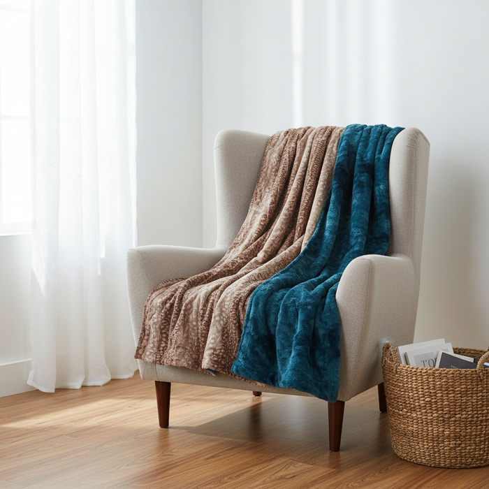 Fawn Minky and Mallard Galaxy Minky Blanket - DBC Baby Bedding Co