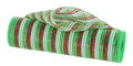Fine Weave Wide Foil Lime Red White Deco Mesh -10.25 inch x 10yards, Christmas Mesh