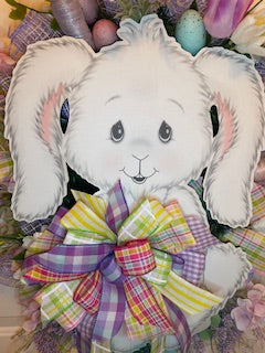 Floppy-Eared Bunny Easter Wreath - 29x22 Inches – One-of-a-Kind Spring Décor