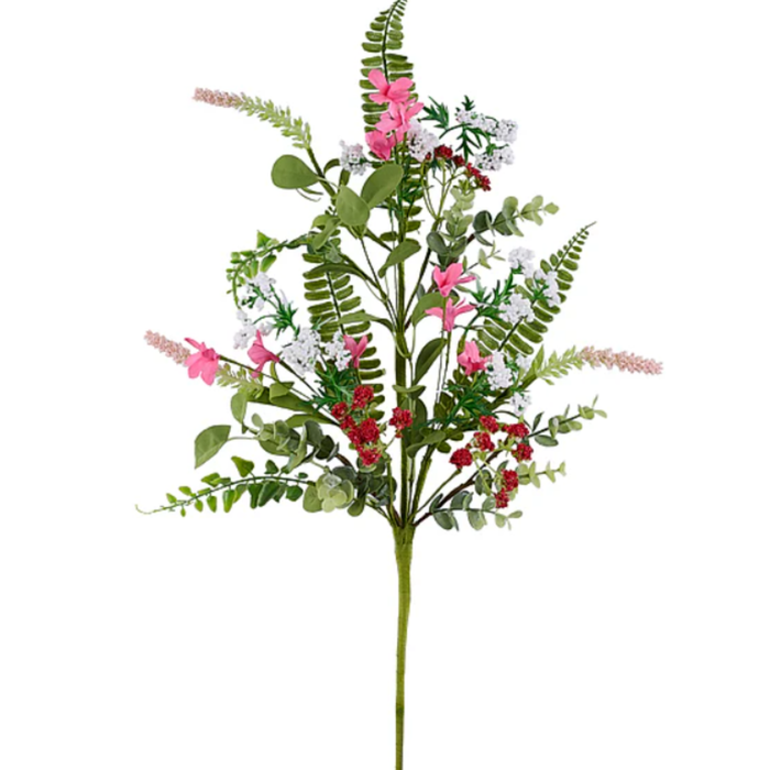 Flower Spike Fern Pink White Red 27 Inch Spray| Floral Stem Embellishment | Home Decor