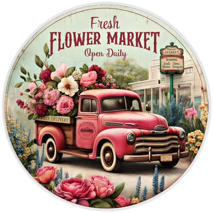 Flower Truck Sign, Wreath Sign, Home Decor