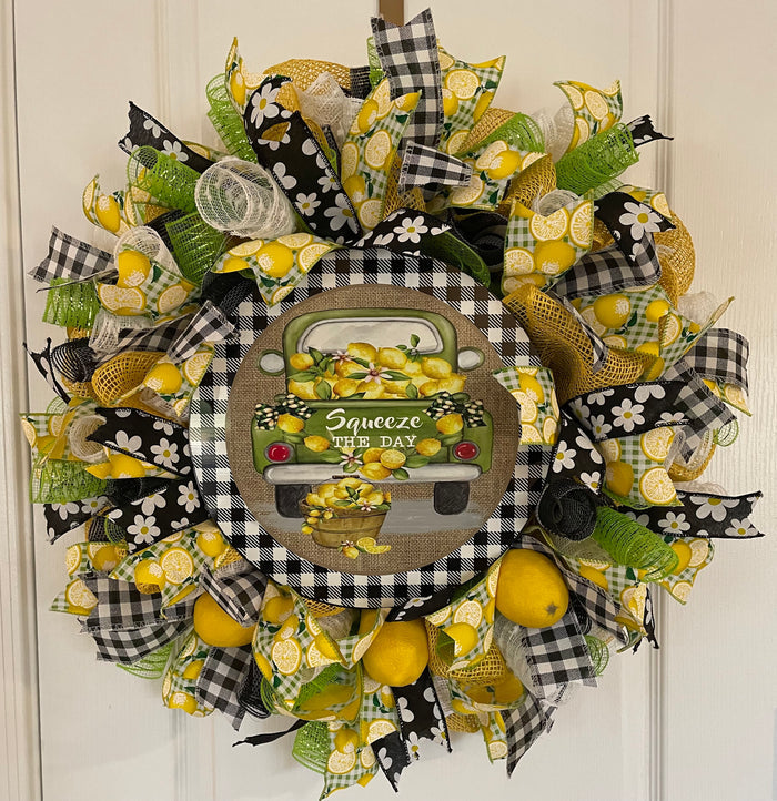 Fresh Lemon Truck Door Wreath