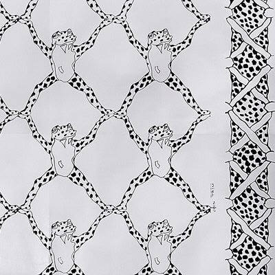 Frog Treillage On Vinyl Wallpaper