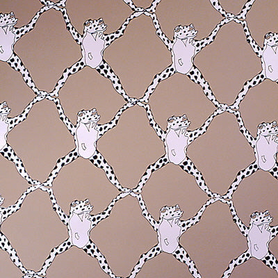 Frog Treillage On Vinyl Wallpaper