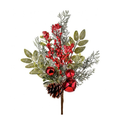 Frosted Jingle Bell Berry Spray 15"| Stem Holiday Embellishment | DIY Wreath Supply