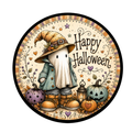 Ghost Witch Hat Halloween Sign 10" Wreath Sign, Home Decor, The Ritzy Cactus