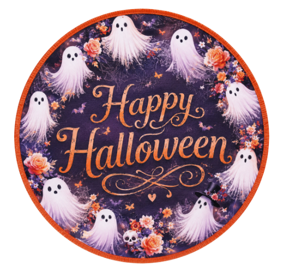 Ghosties Halloween 10" Wreath Sign, Home Decor, The Ritzy Cactus