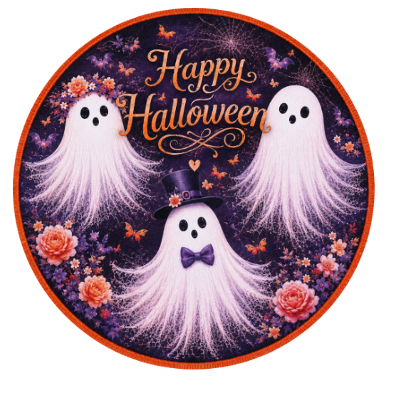 Ghosties Trio Halloween 10" Wreath Sign, Home Decor, The Ritzy Cactus