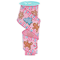 Gingerbread Candy Tree Wired Ribbon by RG – 2.5" x 10 Yards, Wreath Ribbon
