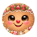 Gingerbread Face Winter 10 inch Sign, Metal Wreath Sign, Home Decor, The Ritzy Cactus