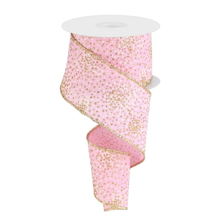 Glitter Dots On Royal Burlap Wired Ribbon by RG Ribbon 2.5" x 10 Yards, Wreath Ribbon, Craft Supplies