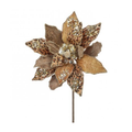 Glitter Jewel Safari Poinsettia Stem 24"  Holiday Wreath Embellishment