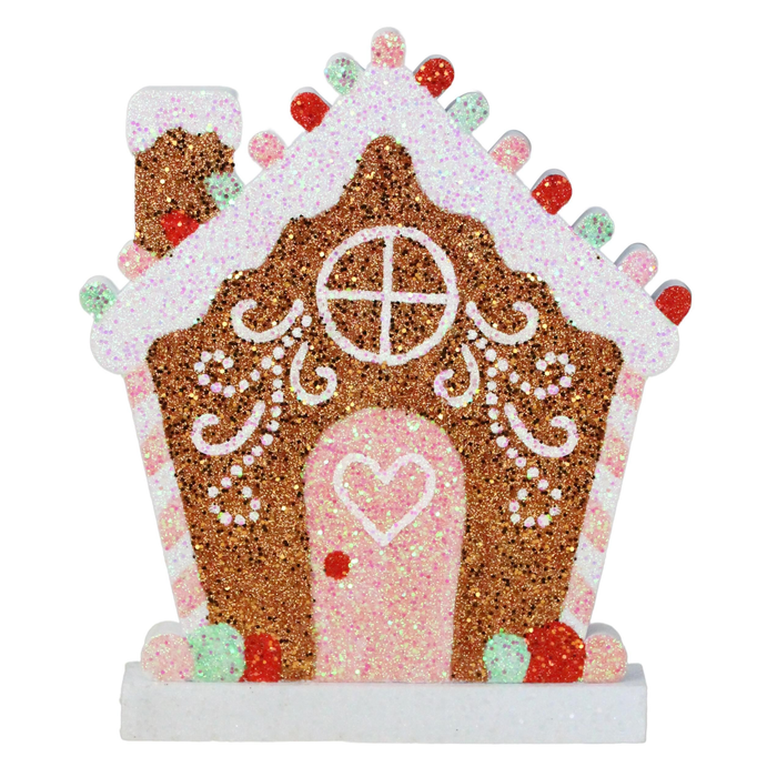 Glitter Pink Gingerbread House Wreath Embellishment –  Door Decor Wreath Attachment