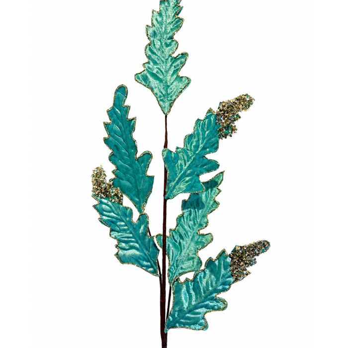 Glitter Velvet Acanthus Spray Stem , Elegant Wreath Embellishment