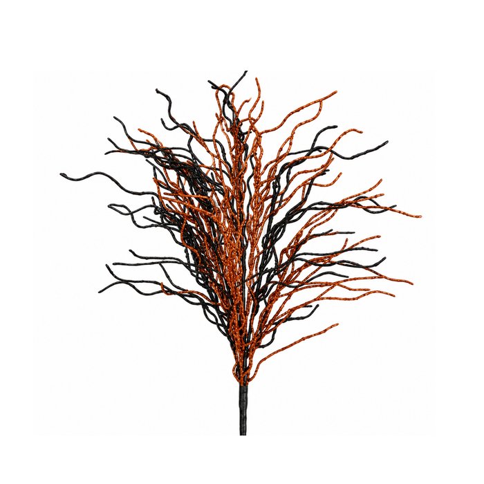 Glitter Web Spray| Orange Black Halloween Stem Embellishment | DIY Wreath Supply