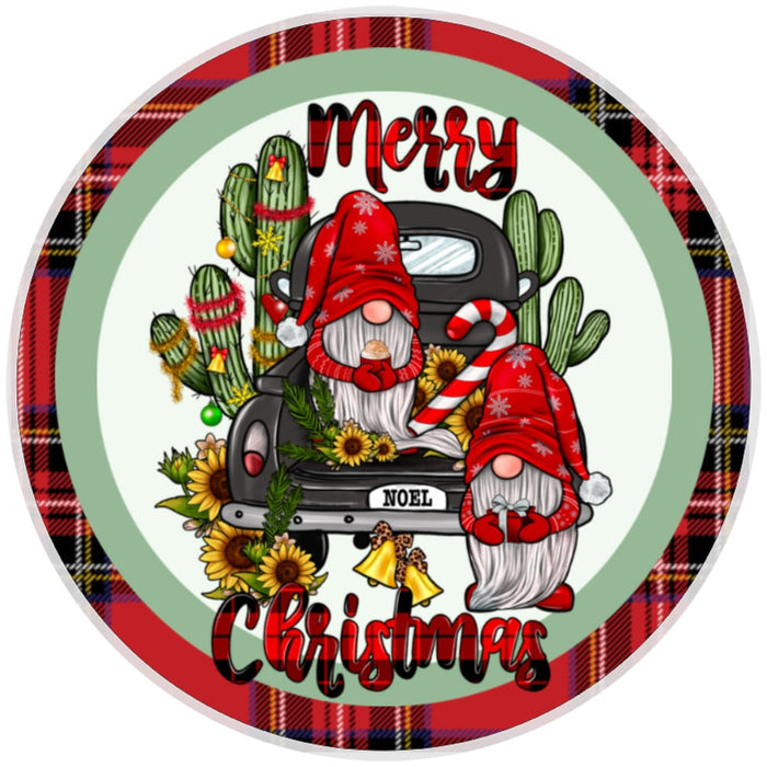 Gnome Cactus Truck Sign, Wreath Sign, Home Decor
