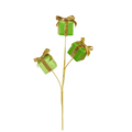 Green Gold Bow Holiday Package  Spray, Holiday Stem Embellishment