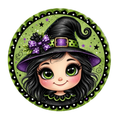 Green Witch Halloween 10" Wreath Sign, Home Decor, The Ritzy Cactus