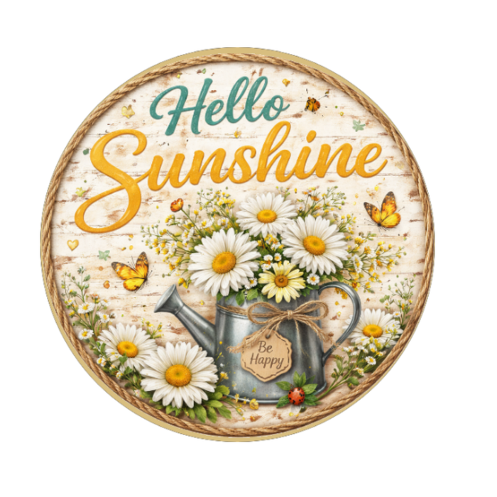 Hello Sunshine 10" Wreath Sign, Home Decor, The Ritzy Cactus