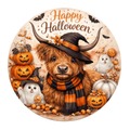Highland Cow Halloween Sign 10 inch Wreath Sign, Home Decor, The Ritzy Cactus