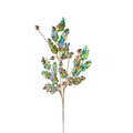 Iridescent Glitter Holly Berry Spray 27"  Holiday Wreath Embellishment