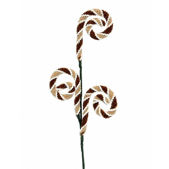 Jute Chenille Curly Spray 28"  Holiday Gingerbread Embellishment