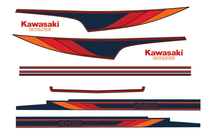 Kawasaki 1981 invader Hood & Tunnel Decals
