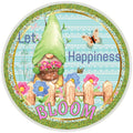 Let Happiness Bloom Gnome Sign , Wreath Sign, Home Decor