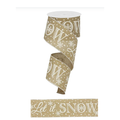 Let It Snow Royal Wired Ribbon by RG – 2.5" x 10 Yards, Wreath Ribbon