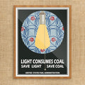 Light Consumes Coal Conserve Electricity Print