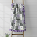 Lilac Cows Come Home and Black White Cow Minky Farm Ruffle Blanket - DBC Baby Bedding Co